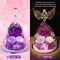 Preserved Rose Forever Flower in Glass Angel Figurine (A-purple) 4.41"D x 4.41"W x 6.5"H